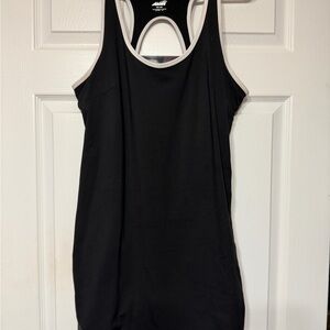 Avia Black Racerback Tank with White Piping